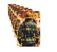 Ambientadores para coche, juego de 6 tarjetas perfumadas rectangulares colgantes, bombero, llama de bombero, ambientador para coche, espejo retrovisor, colgante, tarjeta perfumada para coche