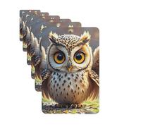 Ambientadores para coche, juego de 6 tarjetas perfumadas rectangulares colgantes, bonito ambientador de búho para coche, espejo retrovisor colgante, tarjeta perfumada para coche
