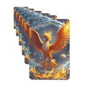 Ambientadores para coche, juego de 6 tarjetas perfumadas rectangulares colgantes de fuego y agua, ambientador de fénix para coche, espejo retrovisor colgante, tarjeta perfumada para coche