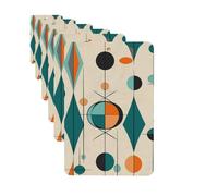 Ambientadores para coche, juego de 6 tarjetas perfumadas rectangulares colgantes de mediados de siglo, ambientador geométrico para coche, espejo retrovisor colgante, tarjeta perfumada para coche
