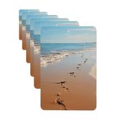 Ambientadores para coche, juego de 6 tarjetas perfumadas rectangulares colgantes, huellas de playa, ambientador para coche, espejo retrovisor, colgante de tarjeta perfumada para coche