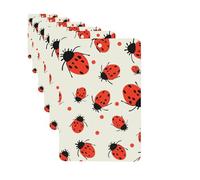 Ambientadores para coche, juego de 6 tarjetas perfumadas rectangulares colgantes, patrón de mariquitas, ambientador moteado infinito para coche, espejo retrovisor, colgante de tarjeta perfumada para