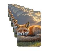 Ambientadores para coche, juego de 6 tarjetas perfumadas rectangulares colgantes, un zorro durmiente para coche, espejo retrovisor, colgante de tarjeta perfumada para coche