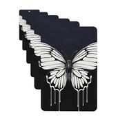 Ambientadores para coche, juego de 6 tarjetas perfumadas rectangulares colgantes, una mariposa blanca y negra, ambientador para coche, espejo retrovisor colgante, tarjeta perfumada para coche