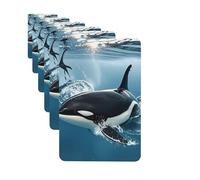 Ambientadores para coche, juego de 6 tarjetas perfumadas rectangulares para colgar, ambientador de orca para coche, espejo retrovisor, colgante de tarjeta perfumada para coche