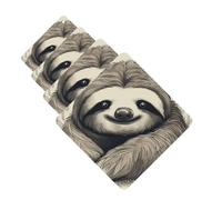 Ambientadores para coche "Perezoso, mi espíritu animal", 4 unidades, cuadrados, colgantes, con tarjetas perfumadas y pastillas para espejo retrovisor.