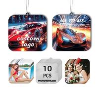 Ambientadores para Coche Personalizados 2 Lados - Lote de 10/20/50/100 Unidades al por Mayor ¡Crea tu Diseño con Foto, Texto y Logo! (Cuadrado)