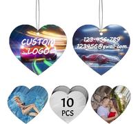 Ambientadores para Coche Personalizados 2 Lados - Lote de 10/20/50/100 Unidades al por Mayor ¡Crea tu Diseño con Foto, Texto y Logo! (Corazón)