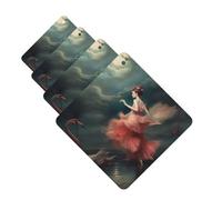 Ambientadores para coche "Una Noche de Milagros y Magia", 4 unidades, cuadrados, colgantes, con tarjetas perfumadas y pastillas para espejo retrovisor.