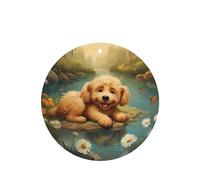 Ambientadores redondos para coche, diseño de cachorro tumbado en el borde del agua, 6 tabletas de aromaterapia para coche, armario de zapatos, elimina olores