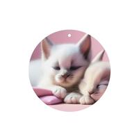 Ambientadores redondos para coche, diseño de dos gatitos durmientes, 6 unidades, tabletas de aromaterapia para coche, armario, zapatero, elimina olores