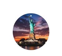 Ambientadores redondos para coche, estatua de la libertad, patrón de Estados Unidos, 6 unidades, tabletas de aromaterapia para coche, armario, zapatero, elimina olores