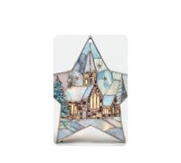 Ambientadores románticos de vidrieras para coche, iglesia, pueblo nevado, 4 unidades, tarjetas perfumadas colgantes, tarjetas perfumadas para coche, tabletas de aromaterapia