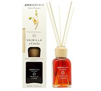 Ambientair Mikado Ambientador para Hogar, Aroma Canela, Cristal, Marrón, 8 x 8 x 30 cm