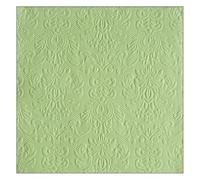 Ambiente 15 Servilletas Elegance Grabado 33x33cm Flor Ornamento Elegante Elegante - Pálido Verde