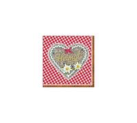 Ambiente 20 Unidad Servilletas Sirvilletas de Papel 3 Pliegues Patria Corazón Rojo Blanco a Cuadros 33 X 33CM