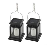 Ambiente a la luz de las velas para exteriores, un par de faroles colgantes solares impermeables para iluminar tus noches