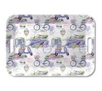 Ambiente Bandeja de melamina de 47 x 33 cm con diseño de lavanda Provenza, para decorar y servir, bandeja para servir café, té, desayuno, decoración de mesa, primavera, verano, boda, color blanco y
