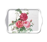 Ambiente Bandeja para servir, 13 x 21 cm, bandeja decorativa, diseño de rosas ámbar, diseño de flores
