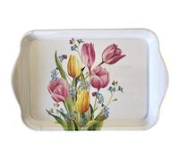 Ambiente Bandeja para servir 13 x 21 cm, diseño de tulipanes, diseño de flores