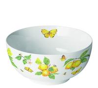 Ambiente Bol Fresh Lemons New Bone China, blanco, 13,5 cm de diámetro, 0,4 L, apto para lavavajillas