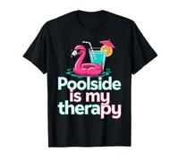 Ambiente de Verano Junto a la Piscina es mi Terapia Bebida Camiseta