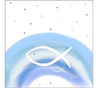 Ambiente Luxury Paper Products 40 Servilletas Azul Pescado Comunión Confirmación Bautizo Deco Mesa Boda Serviettendeko