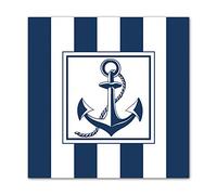Ambiente Servilleta Anchor Azul - Marítimo Ancla Azul-Blanco 20 Servilletas por Paquete