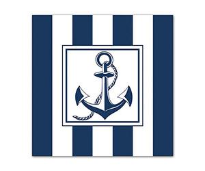 Ambiente Servilleta Anchor Azul - Marítimo Ancla Azul-Blanco 20 Servilletas por Paquete