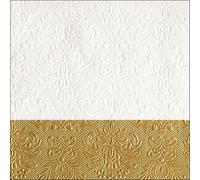 ambiente Servilleta Motivo: ELEGANCE DIP ORO - 20 servilletas Por Paquete, 33x33 cm