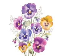 Ambiente - Servilletas de papel (20 unidades, 33 x 33 cm), diseño vintage con texto "Pansies"