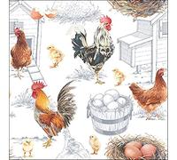 Ambiente Servilletas de papel, paquete de 20, 3 capas de tamaño de almuerzo de pollo