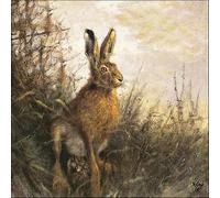 Ambiente Servilletas de papel, paquete de 20, 3 capas, tamaño de almuerzo retrato de liebre