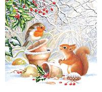 Ambiente - Servilletas de papel para almuerzo, fiesta, aprox. Imagen de invierno de 33 x 33 cm, ideal como regalo