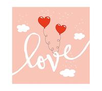 Ambiente Servilletas Motivo: Amor Globos Pálido Rosa - Liebesballons Pálido Rosa, 33x33cm, 20 Piezas Paquete