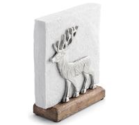 Ambiente Servilletero de 16 cm de madera y metal con diseño de ciervo, para servilletas, decoración de invierno, decoración de Navidad, decoración de mesa, dispensador de servilletas de pie, color