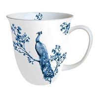 Ambiente Taza 0,4 L Royal Pavo Real Azul y Blanco Fine China