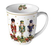 Ambiente Taza de 0,4 l con asa, taza de café, taza de té, taza de Navidad, cascanueces, taza de Navidad, taza con asa, nutcracker
