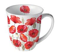 Ambiente - Taza de amapolas (porcelana fina, 400 ml)