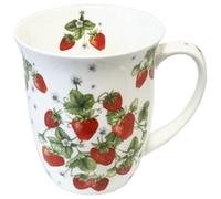 Ambiente Taza de café con asa, taza de té, 0,4 l, porcelana fina, frutas, fresas, serie Bunch of Strawberries
