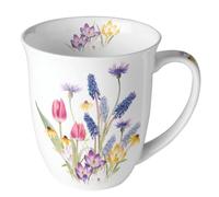 Ambiente Taza de café con asa, taza de té, 0,4 l, porcelana fina, porcelana, primavera, impresiones, flores, serie floral, hello spring