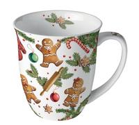 Ambiente Taza de café, taza de té, 0,4 l, porcelana fina, porcelana, serie Gingerbread Ramitas Invierno Navidad Adviento Navidad