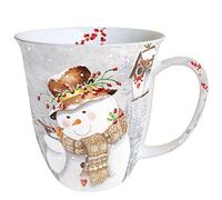 Ambiente - Taza de Navidad con diseño de muñeco de nieve (0,4 L, porcelana)