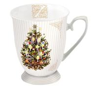 Ambiente Taza de porcelana, aprox. 250 ml, para café o té, otoño e invierno, Navidad, Navidad X-Mas Tree Cream
