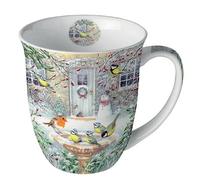Ambiente Taza de porcelana de aprox. 400 ml, taza de hueso, taza de porcelana para té o café, otoño, invierno, Navidad, Navidad Joy Bath