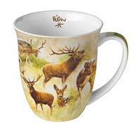 Ambiente Taza de té, 0,4 l, diseño de ciervos en otoño, porcelana fina