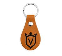 AMBIENTS ARTESANIA Llavero Taurino de Polipiel con Hierro Juan Pedro Domecq, Accesorio Artesanal Español para Llaves, Diseño Inspirado en Toro Bravo con Anilla de Acero Resistente