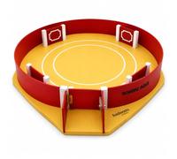 AMBIENTS ARTESANIA Plaza de Toros Juguete Mini Personalizable Artesanal en Madera MDF con 3 Toritos, 4 Burladeros, Puerta Abatible, Arena Albero y Regalo Taurino para Niños, 39 x 39 x 8 cm