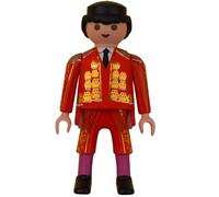 AMBIENTS ARTESANIA Torero de Juguete | Rojo y Oro | Pintado a Mano | Traje Tradicional Taurino | Ideal para Coleccionistas | Click Exclusivo, Medidas (7,5cm Altura - 4cm Ancho)