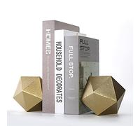 Ambipolar Decoración geométrica de estante en forma de bola de hierro fundido decorativo sujetalibros o organizador, 2 unidades (dorado) - Nuevo tamaño